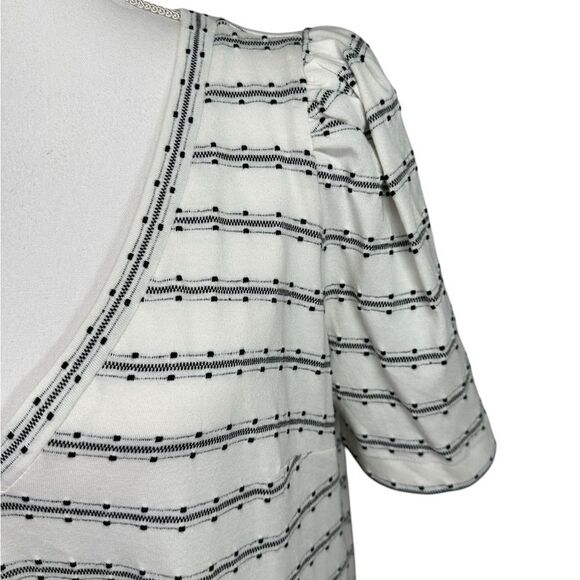 LOFT Textured Puff Sleeve Shift Dress Size M - Picture 5 of 12